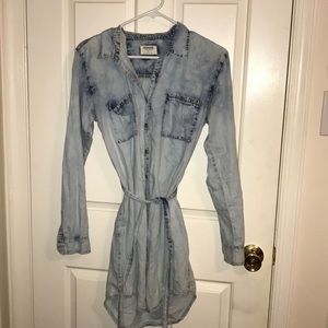 Garage Denim Button Down and Tie Dress